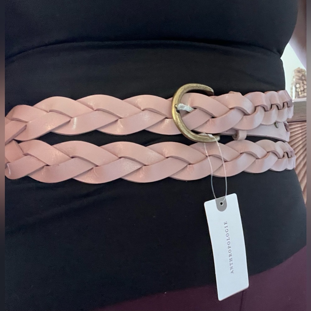Anthropologie NEW pink wrap-around belt